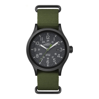 Reloj Scout Expedition Timex para hombre con correa verde resistente al agua y manecillas luminosas
