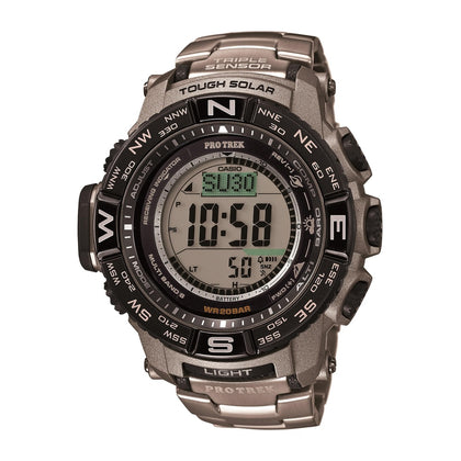 Casio Pro Trek: reloj digital con energía solar, brújula, altímetro, barómetro, termómetro y resistencia al agua