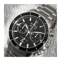 Bulova Marine Star Series C Reloj de Cuarzo Cronógrafo para Hombre con Esfera Negra y Acero Inoxidable