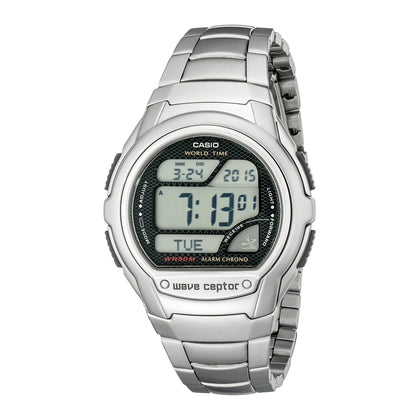 Casio WV58A-1AVCR Waveceptor, reloj digital de acero inoxidable con banda de resina negra para hombre, resistente al agua