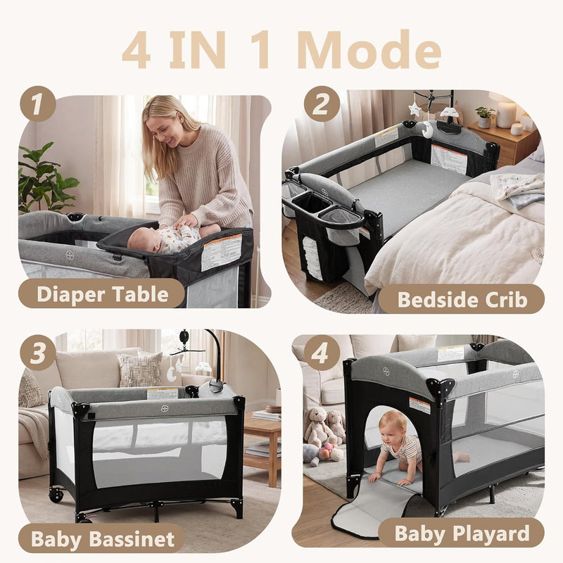 Kinder King 4 in 1 Playard Portatil Arcoiris