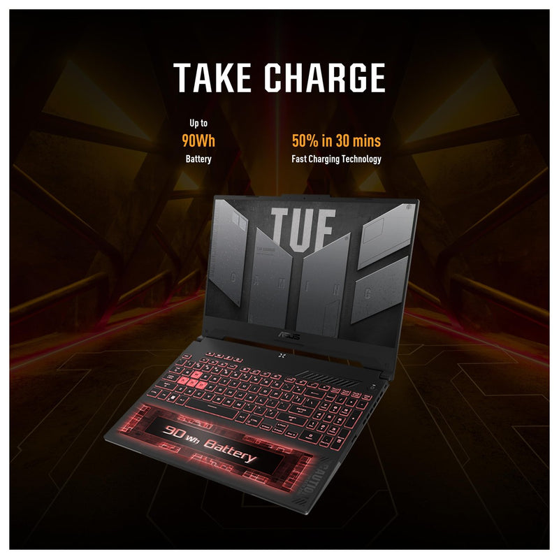 ASUS TUF Gaming A15 (2023), Laptop gaming, 15.6'' FHD 144Hz, 100% sRGB, GeForce RTX 4060, Ryzen 7 7735HS, 16GB DDR5, 1TB PCIe SSD, Win 11