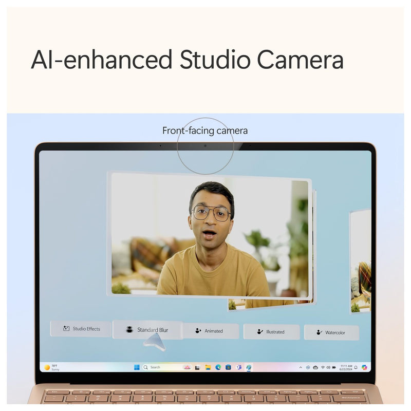 Microsoft Surface Laptop 2024, Pantalla Táctil, Snapdragon X Elite, 16GB RAM, SSD 1TB, Zafiro
