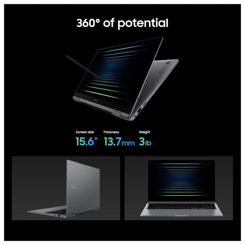Computadora Portátil Samsung Galaxy Book5 360 Pantalla Táctil AMOLED Intel Core Ultra 16GB RAM 512GB SSD Dolby Atmos