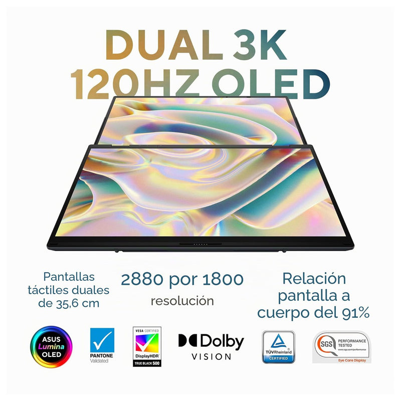 Asus Zenbook Duo Laptop 14" Oled 3K 120Hz Intel Core U9 32GB Ram 1TB Ssd Ux8406Ca-Ps99T