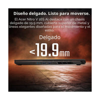 Acer Nitro V 16S Ai Laptop Gamer, 16"  Wuxga Ips 180Hz, Amd Ryzen 7 260, 32Gb Ddr5, 1Tb Ssd, Gpu Rtx 5060