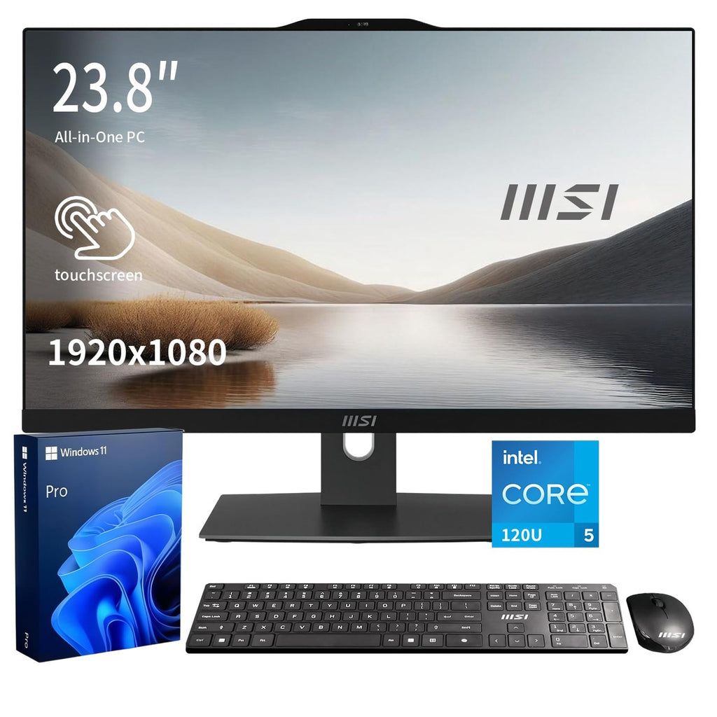 MSI Escritorio Todo en Uno de Negocios Moderno con Pantalla Táctil FHD, Intel Core i5, 16GB DDR5, SSD 1TB, Wi-Fi 6E y Webcam FHD