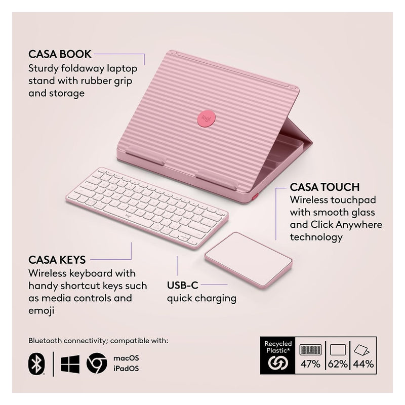 Logitech Casa Kit de Escritorio - Tan / Purple