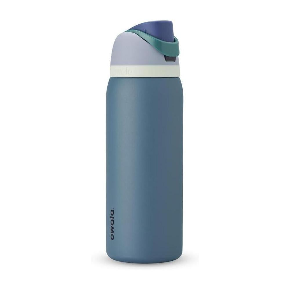 Owala - Botella de agua FreeSip de acero inoxidable con aislamiento, sin BPA, incluye sorbete, ideal para deportes y viajes, Denim