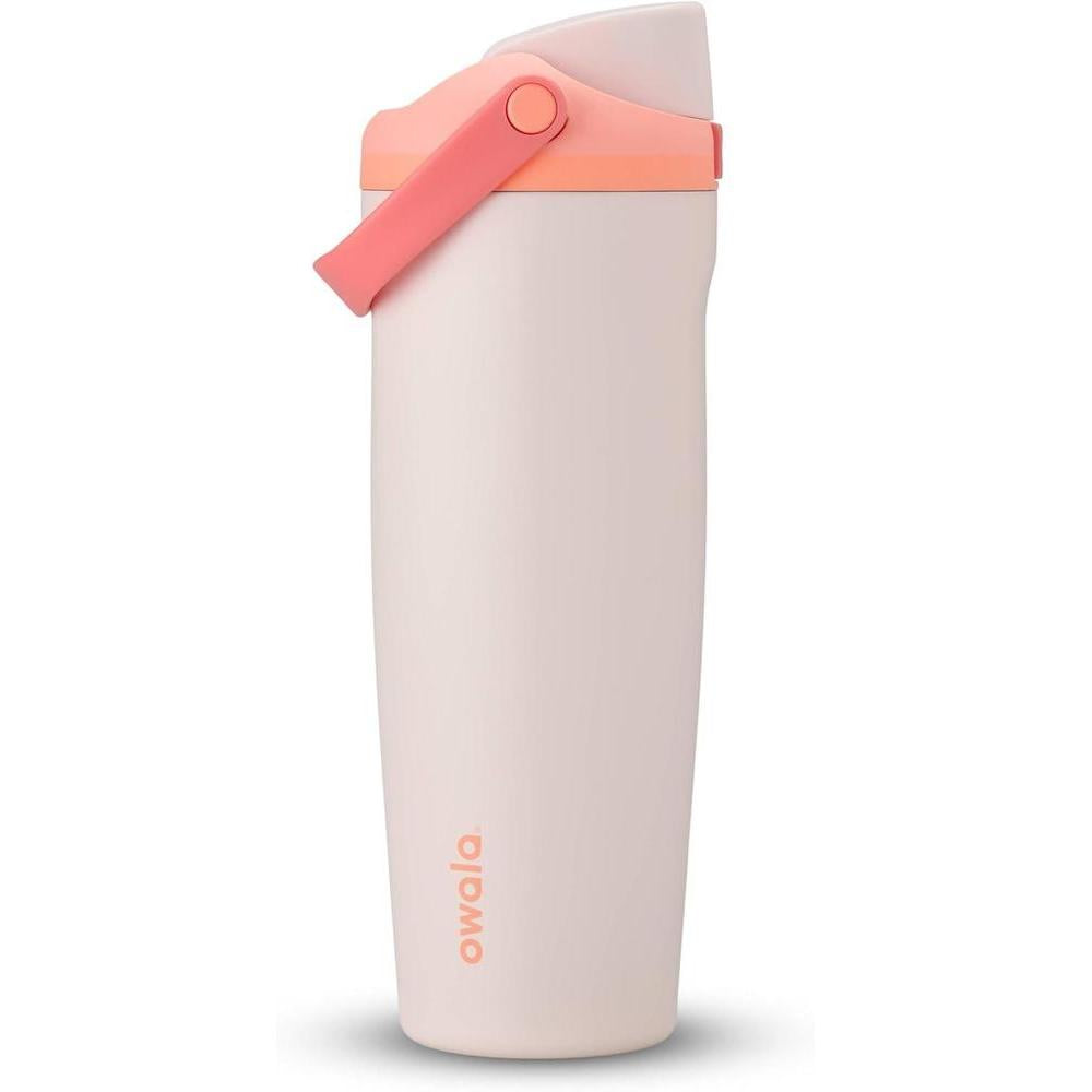 Owala FreeSip Sway - Botella de agua de acero inoxidable con boquilla 2 en 1, tapa a prueba de fugas en color Sorbete espumoso