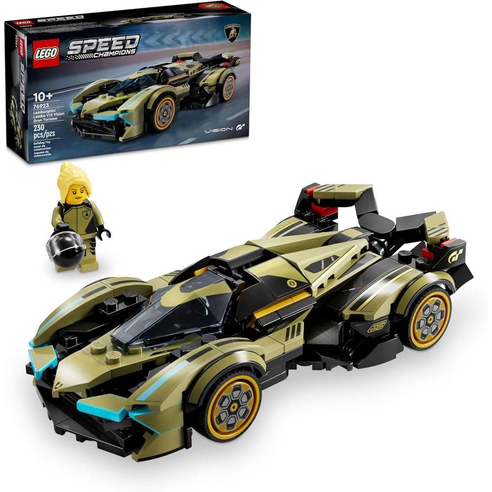 LEGO Speed Champions Lamborghini Lambo V12 Vision GT Super Car, juguete de Fórmula 1, auto de carreras para niños