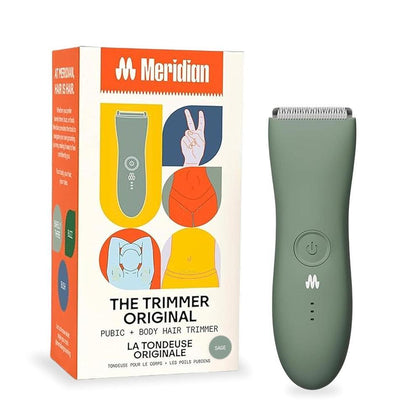 MERIDIAN The Trimmer Original - Recortadora eléctrica para cabello púbico, pecho, piernas y bikini. Impermeable y recargable