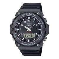Casio AQ-S820W, reloj de hombre con energía solar, resistente al agua, función analógico-digital y cronógrafo, color negro