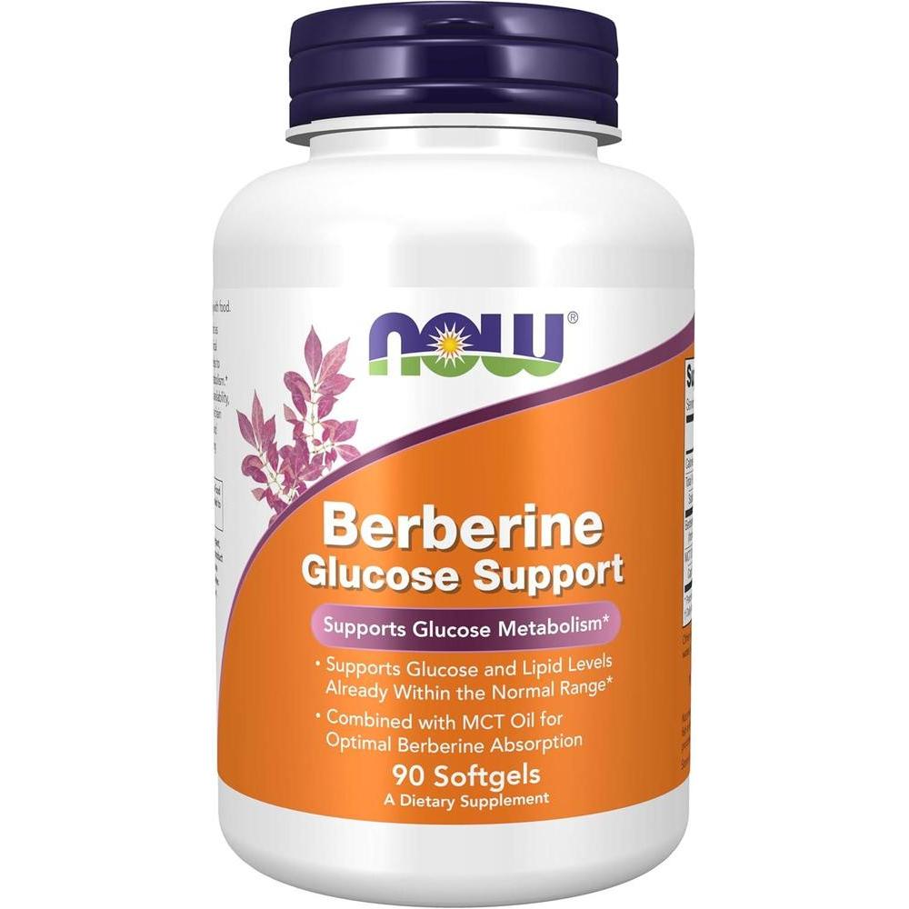 NOW Foods Berberina + MCT Oil - 90 Cápsulas