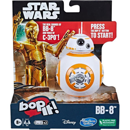Juego Bop It BB-8 de Star Wars, juguete electrónico con sonidos auténticos de BB-8 y voz de C-3PO, diversión para niños