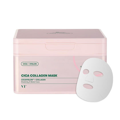 VT COSMETICS CICA Máscara de Colágeno para Elasticidad, Hidratación y Reafirmación de la Piel, Coreana, 30 Hojas