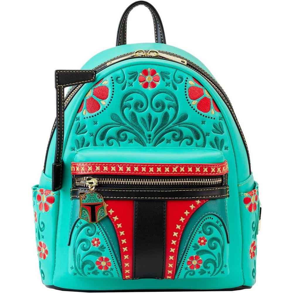Loungefly Star Wars Boba Fett Floral Bordado Cosplay Bolso de Hombro para Mujer