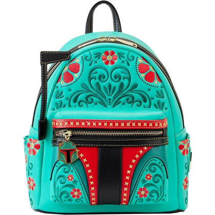 Loungefly Star Wars Boba Fett Floral Bordado Cosplay Bolso de Hombro para Mujer