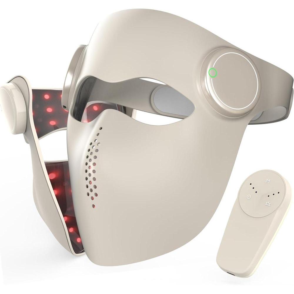 Máscara de terapia de luz LED con 3 modos de color, inalámbrica, para cuidado de la piel en casa y viajes, modelo E108A