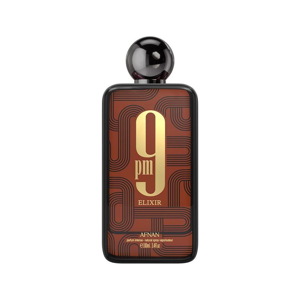 Afnan 9 PM Elixir Unisex Extrait de Parfum de larga duración con fragancia cálida picante para uso nocturno