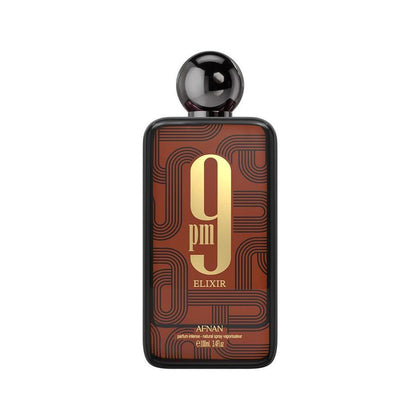 Afnan 9 PM Elixir Unisex Extrait de Parfum de larga duración con fragancia cálida picante para uso nocturno