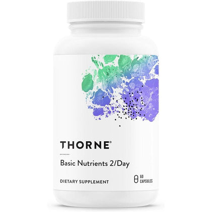 THORNE Nutrientes Básicos Multivitamínico diario sin gluten, lácteos y soja, 60 cápsulas, biodisponibilidad óptima