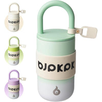 Vaso térmico de acero inoxidable BJPKPK con tapa y asa, ideal para café de viaje, color niebla verde
