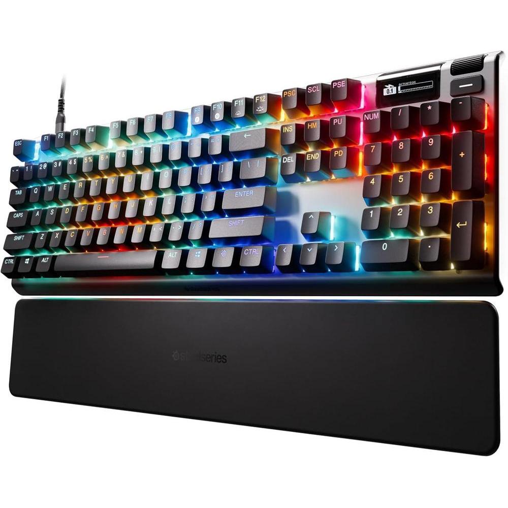 Teclado SteelSeries Apex Pro Gen 3 con interruptores OmniPoint 3.0 y retroiluminación RGB, ofrece rápida actuación ajustable y precisión