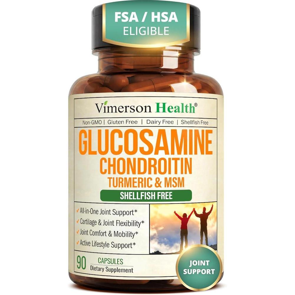 Vimerson Health Glucosamina Condroitina Cúrcuma MSM Boswellia - Suplemento para Dolor Articular Natural y Sin OGM