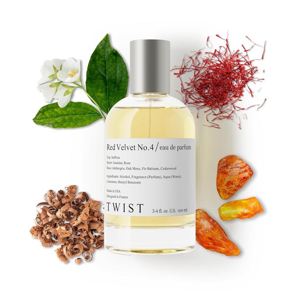 Twist - Eau De Parfum Red Velvet No. 4, inspirado en Baccarat Rouge 540, perfume vegano de larga duración para hombres y mujeres