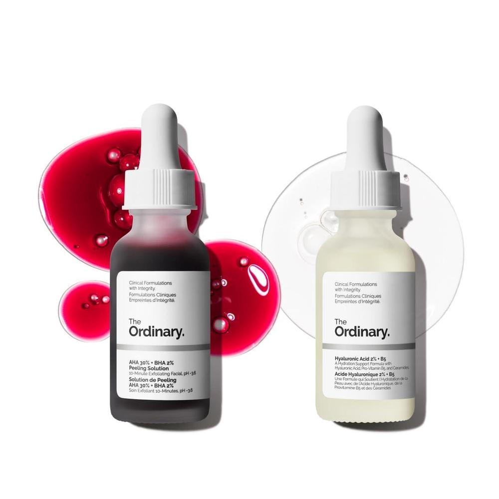 Set De Sueros The Ordinary AHA 30% + BHA 2% Ácido Hialurónico 30ml