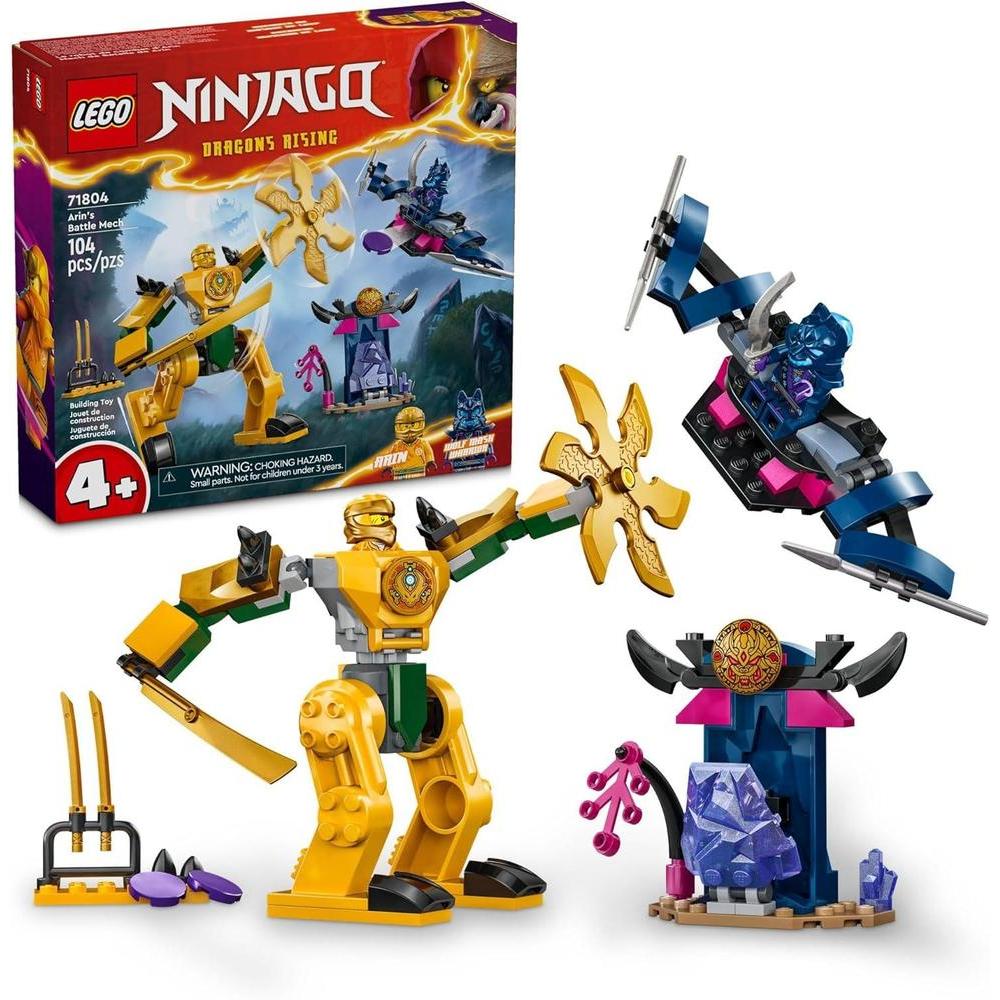 LEGO Ninjago Arin's Battle Mech con minifigura Arin Ninja y espada katana, juguete para niños y niñas de 4 años en adelante