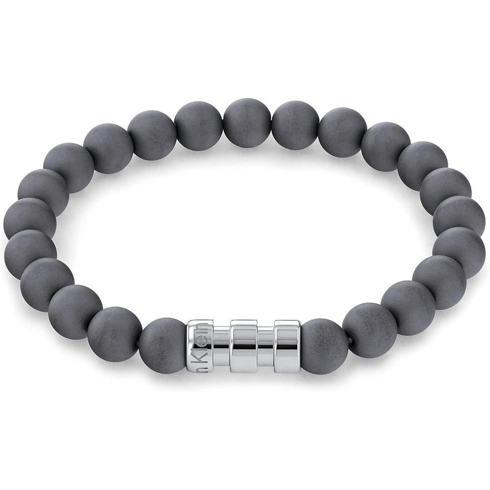 Pulsera de moda para hombre con diseño de cuentas de Calvin Klein en acero inoxidable y cierre magnético