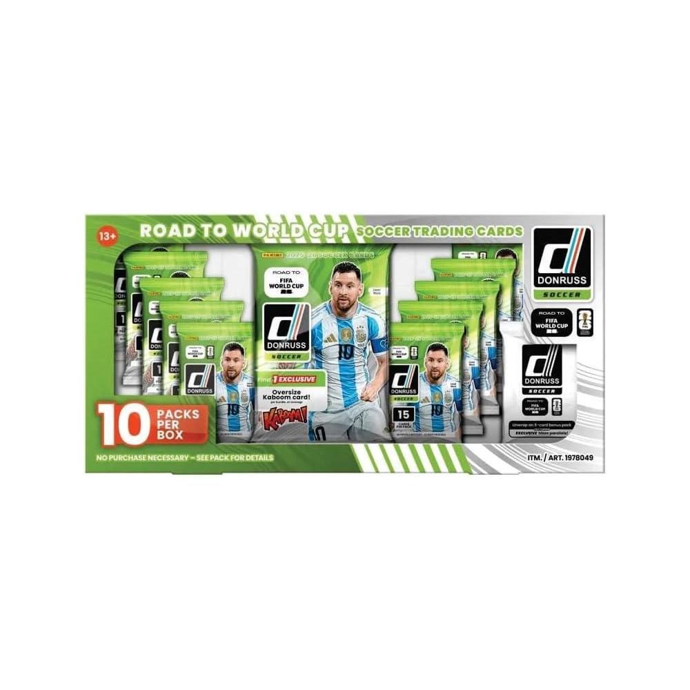 Panini 2026 Donruss Road to FIFA World Cup Soccer Box 10 Packs con Tarjeta Exclusiva KABOOM