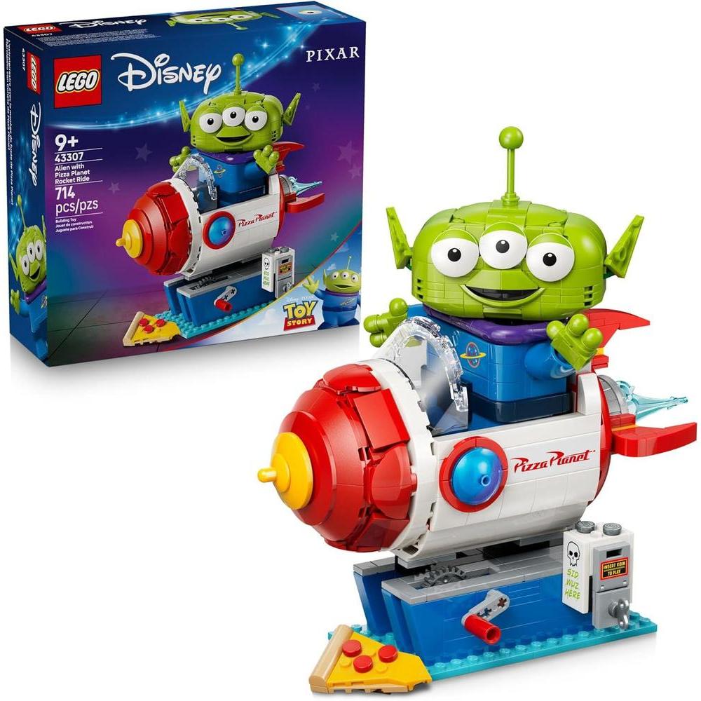 LEGO Disney y Pixar Toy Story Alien con Nave Espacial de Pizza Planet, Juguete de Construcción para Niños y Niñas