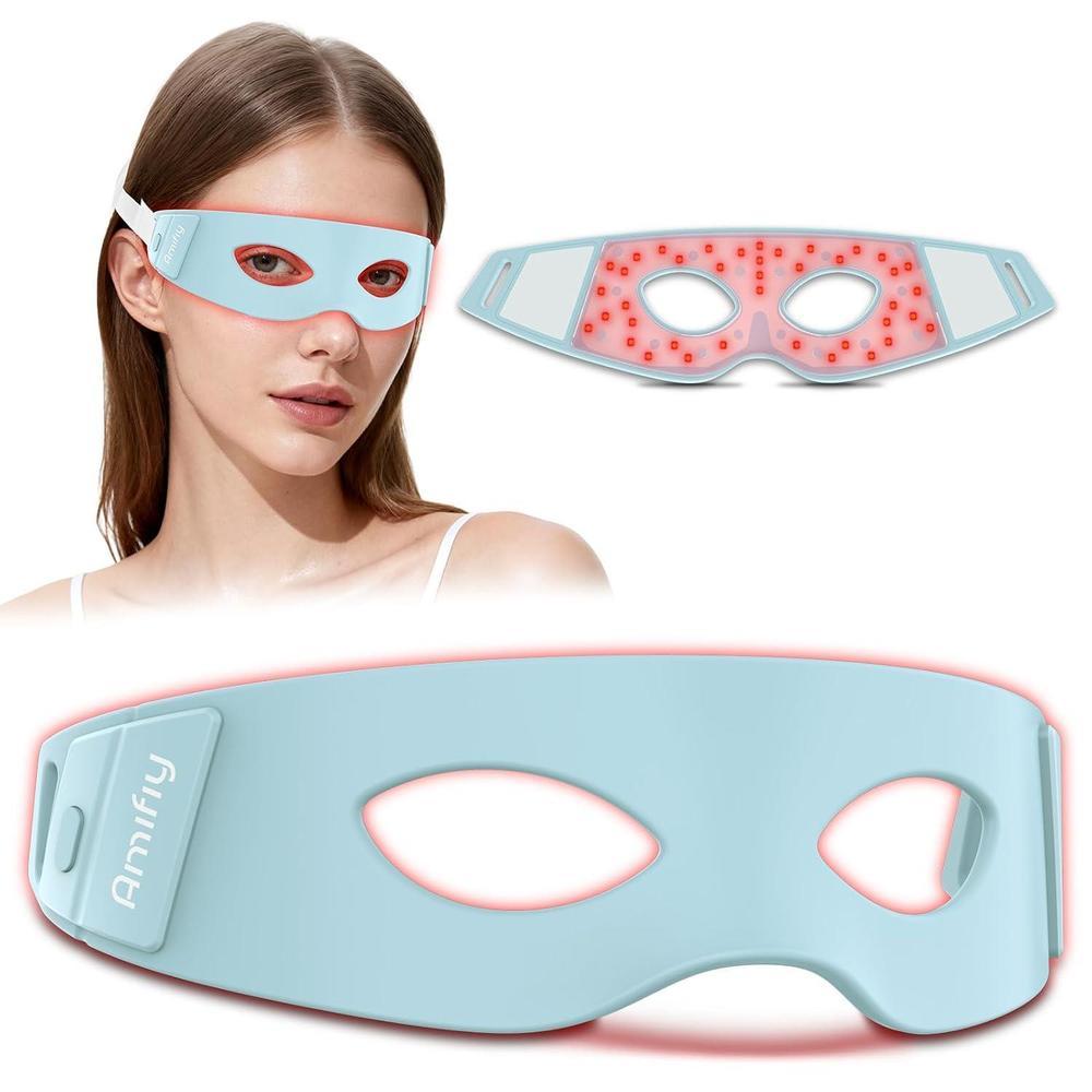 Máscara de ojos de luz roja infrarroja para ojeras, arrugas y bolsas. Dispositivo antienvejecimiento con 3 minutos por sesión