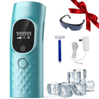 Depiladora láser IPL para mujeres y hombres, máquina portátil con tecnología de enfriamiento, 999,999 destellos, incluye afeitadora y gafas