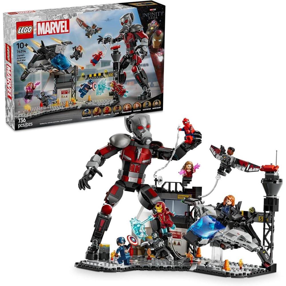 LEGO Marvel Capitán América Guerra Civil: Set de Construcción de Batalla Épica con Minifiguras