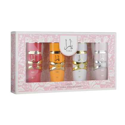 Lattafa My Yara Collection - Set de regalo de Eau de Parfum para mujer, incluye Yara, Yara Moi, Yara Tous y Yara Candy