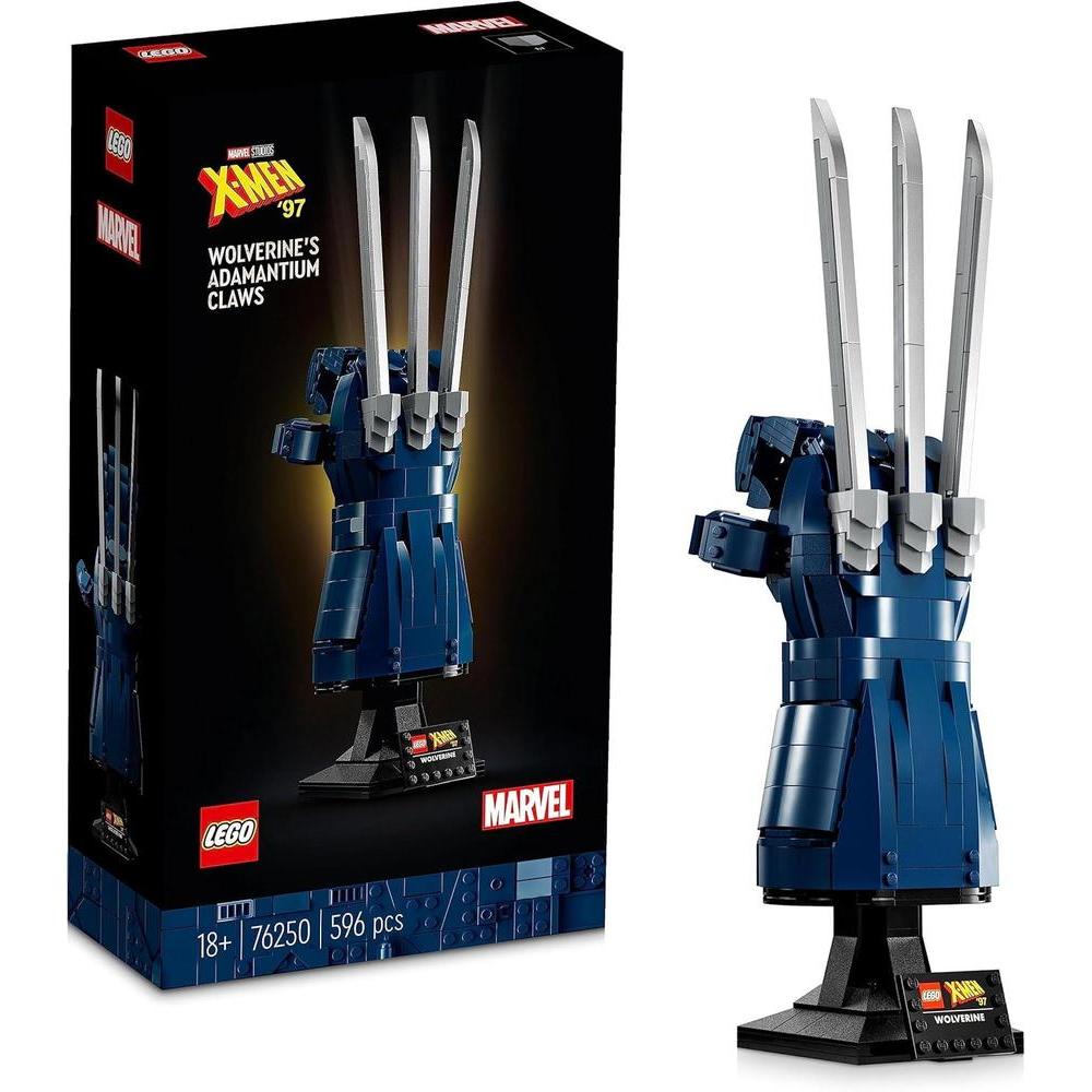 LEGO Marvel Wolverine Adamantium Claw con 596 piezas, inspirado en la serie de anime de 1997, ideal para fanáticos adultos
