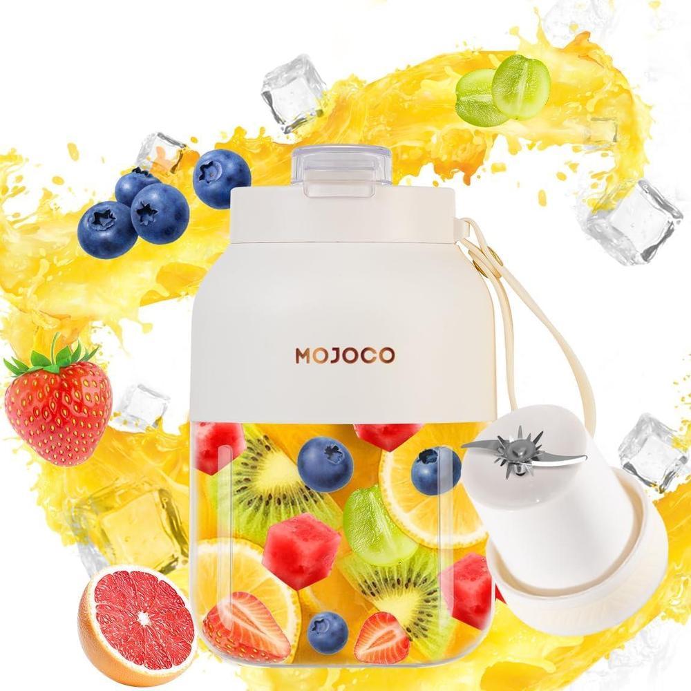 Mojoco Licuadora portátil para batidos, personal recargable e inalámbrica con hoja de acero inoxidable