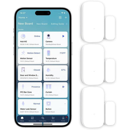 Aqara - Paquete de 3 sensores Zigbee de puerta y ventana, sensor inalámbrico mini para automatización y seguridad