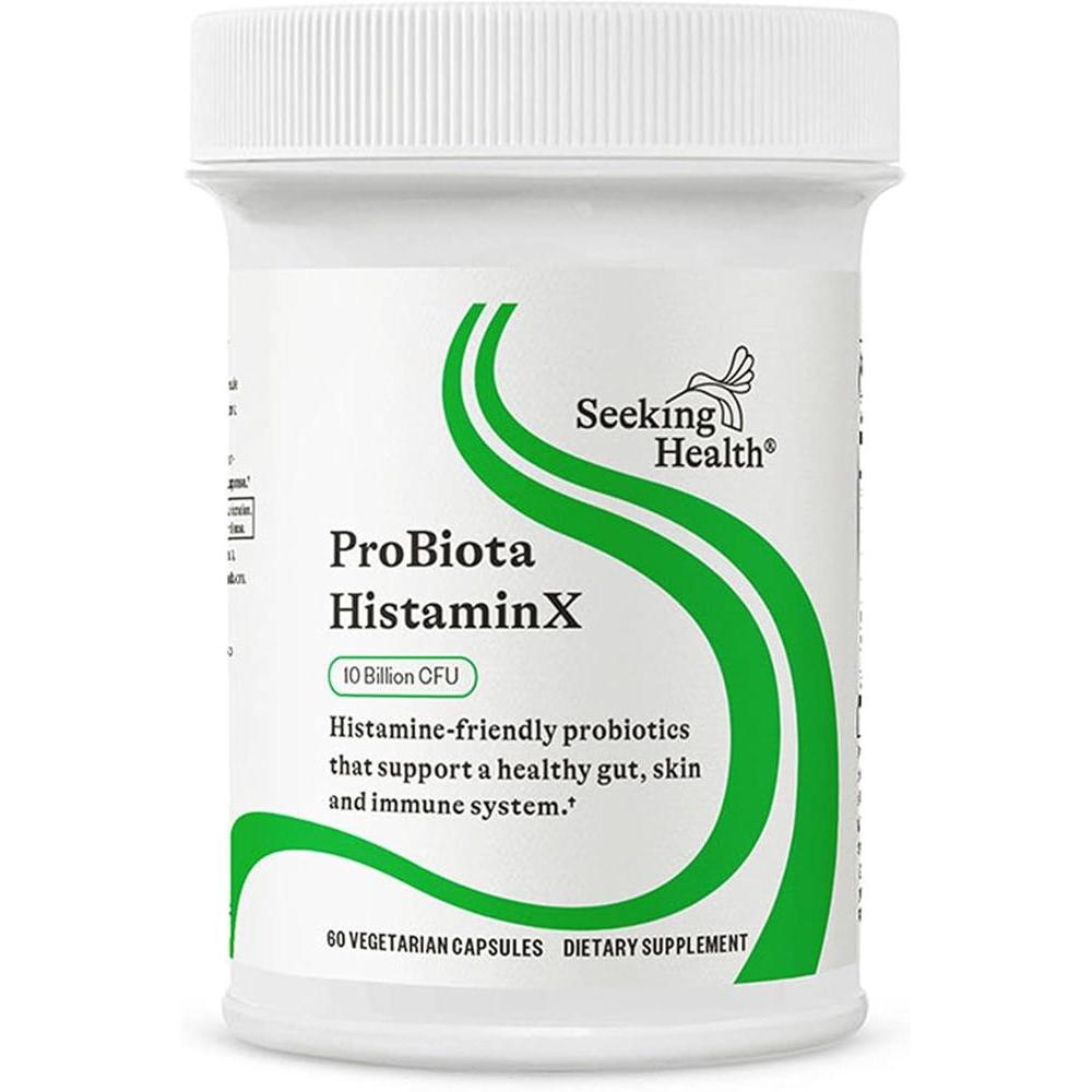 Probiótico HistaminX Seeking Health - Apoyo Digestivo e Inmunológico, 10 mil millones UFC, 60 Cápsulas Vegetarianas