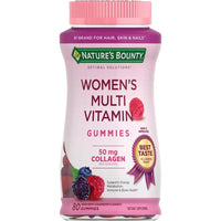 Nature's Bounty Multivitaminas para Mujeres, Apoyo Inmunológico, Salud Ósea, Sabor Frambuesa, 80 Gomitas, 40 Porciones
