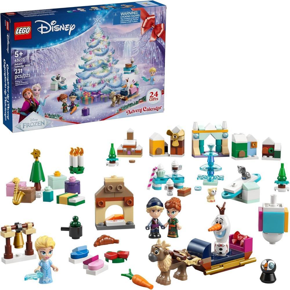 LEGO Frozen Calendario de Adviento 2025, juego de cuenta regresiva para niños, con minidolls y sorpresas para construir