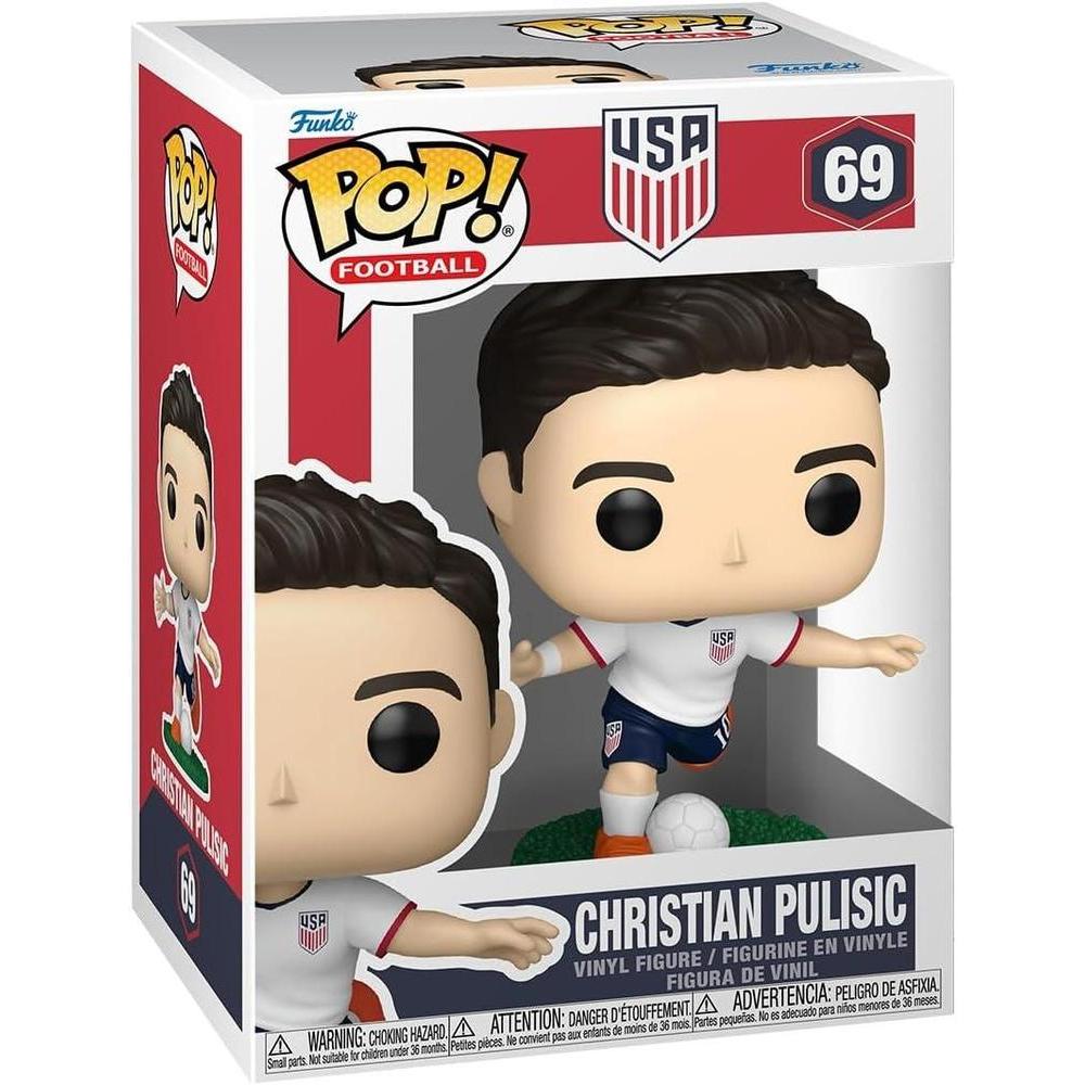 Funko Pop! Football: Christian Pulisic del equipo de fútbol masculino de Estados Unidos, figura de vinilo oficial coleccionable