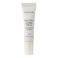 Naturium Phyto-Glow Bálsamo labial SPF 45, Brillo hidratante con protector solar de amplio espectro, transparente