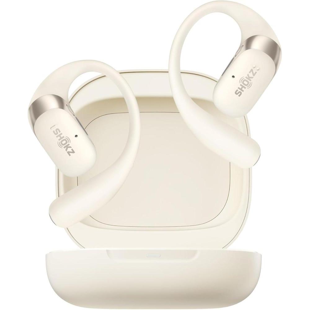 Auriculares De Oreja Abierta Shokz Openfit 2 Bluetooth, Micrófono, 48 Horas Reproducción, Carga Rápida, Beige