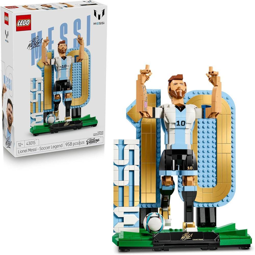 LEGO Lionel Messi Figura Construcción Coleccionable para Niñas y Niños con Placa Decorativa