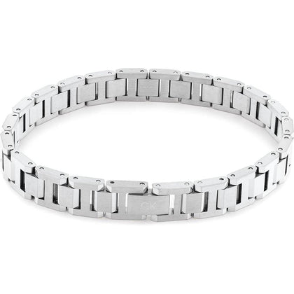 Calvin Klein pulsera de eslabones en acero inoxidable y estilo minimalista para hombre, plata, modelo 35000284